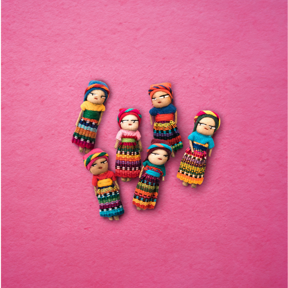 Single Handmade Worry Dolls Tiny Boho Doll - Guatemala-Accessories-Laura y Francisco (GU)-Lumily MZ Fair Trade Nena & Co Hiptipico Novica Lucia's World emporium