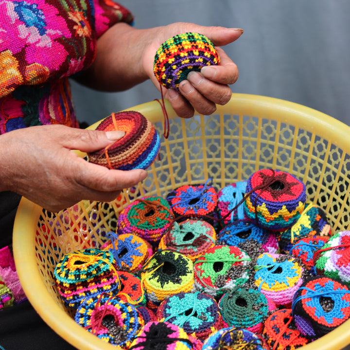 Crochet Multicolor Hacky Sack Stress Ball | Bocce Ball - Guatemala-Accessories-Juana (GU)-Lumily MZ Fair Trade Nena & Co Hiptipico Novica Lucia's World emporium
