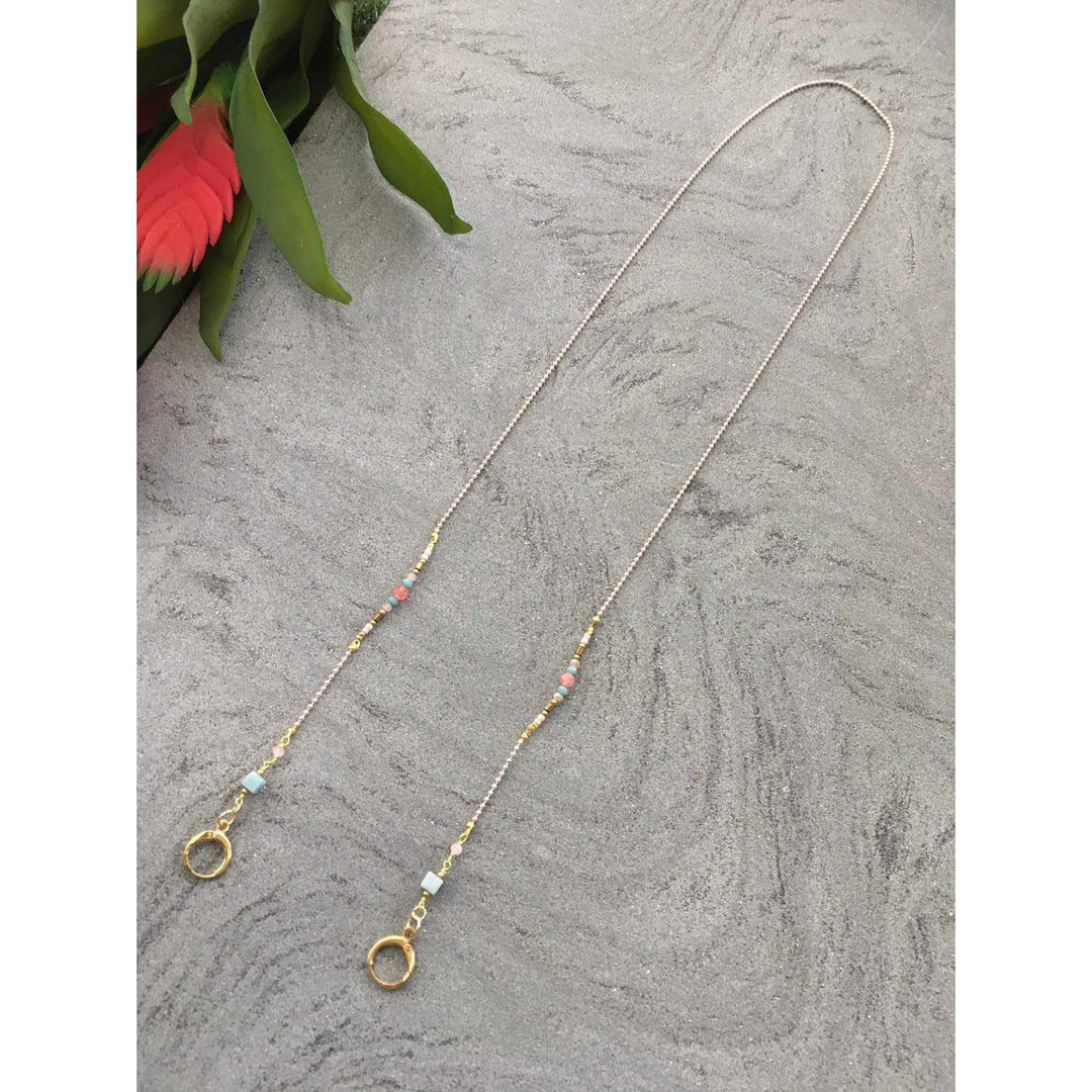 Olivia Semi-precious Stone Sunglass Chain - Thailand-Accessories-Tontor Jewelry JJ-Pink-Lumily MZ Fair Trade Nena & Co Hiptipico Novica Lucia's World emporium