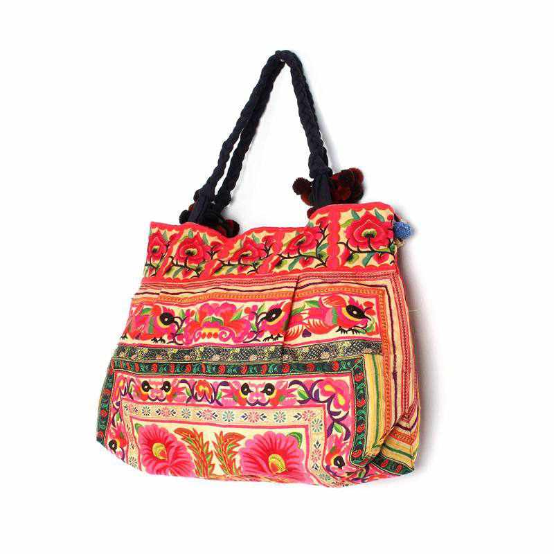 Dove Embroidered Tote Shoulder Bag - Thailand-Bags-Ae (Thailand)-Orange-Lumily MZ Fair Trade Nena & Co Hiptipico Novica Lucia's World emporium