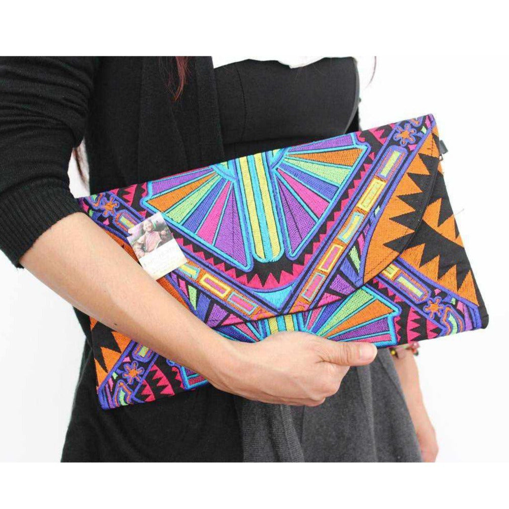 Convertible Embroidered Clutch Crossbody Bag - Thailand-Bags-Lumily-Lumily MZ Fair Trade Nena & Co Hiptipico Novica Lucia's World emporium