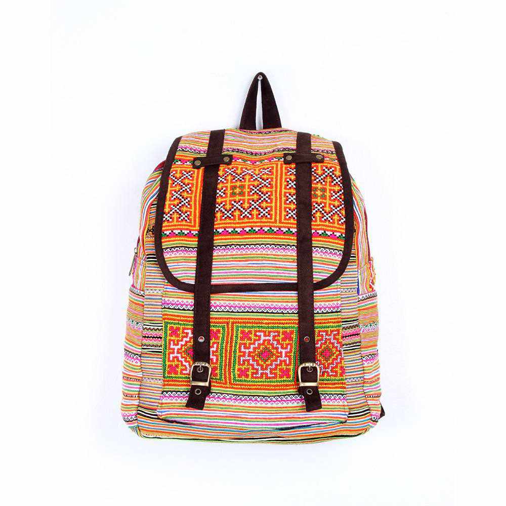 Alisa Embroidered Colorful Boho Backpack - Thailand-Bags-Lumily-Style 2-Lumily MZ Fair Trade Nena & Co Hiptipico Novica Lucia's World emporium