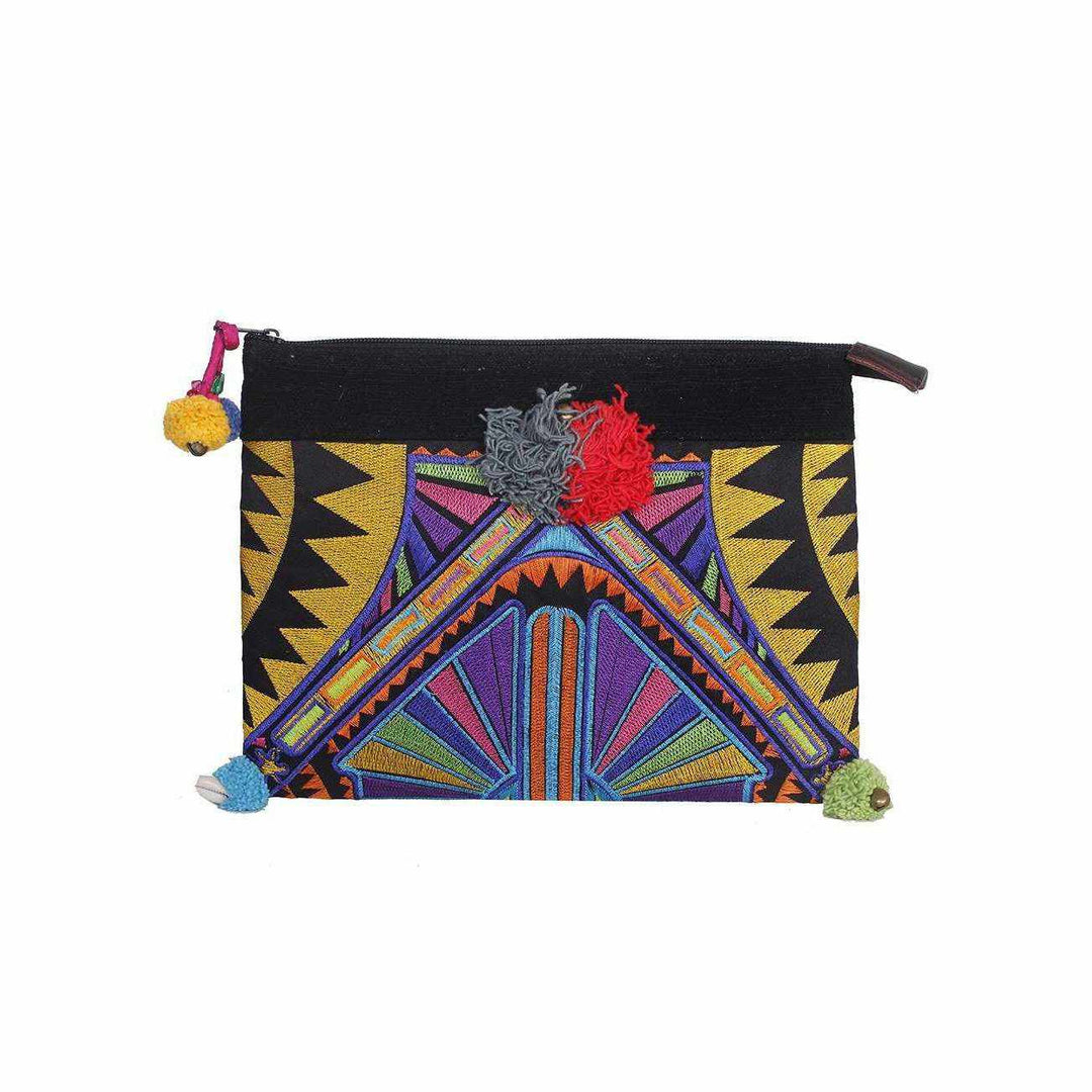 Handcrafted Embroidered Clutch | iPad Bag - Thailand-Bags-Lumily-Multicolor-Lumily MZ Fair Trade Nena & Co Hiptipico Novica Lucia's World emporium