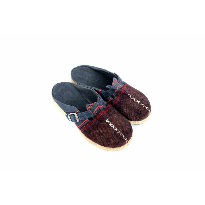 Vintage Hmong Textile Boho Upcycled Slip On Shoes - Thailand-Apparel-Lumily-Mocha-Lumily MZ Fair Trade Nena & Co Hiptipico Novica Lucia's World emporium