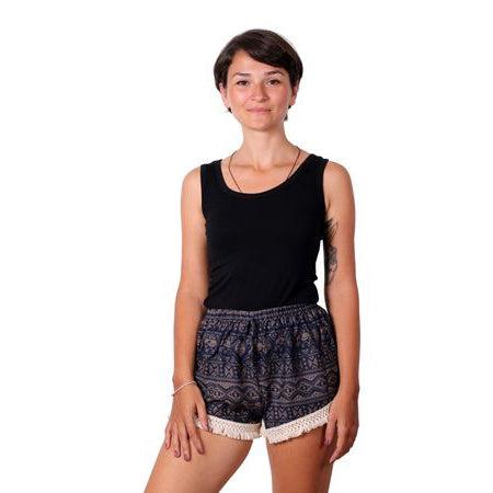 Printed Elephant Boho Beach Summer Shorts With tassel trim - Thailand –  Lumily