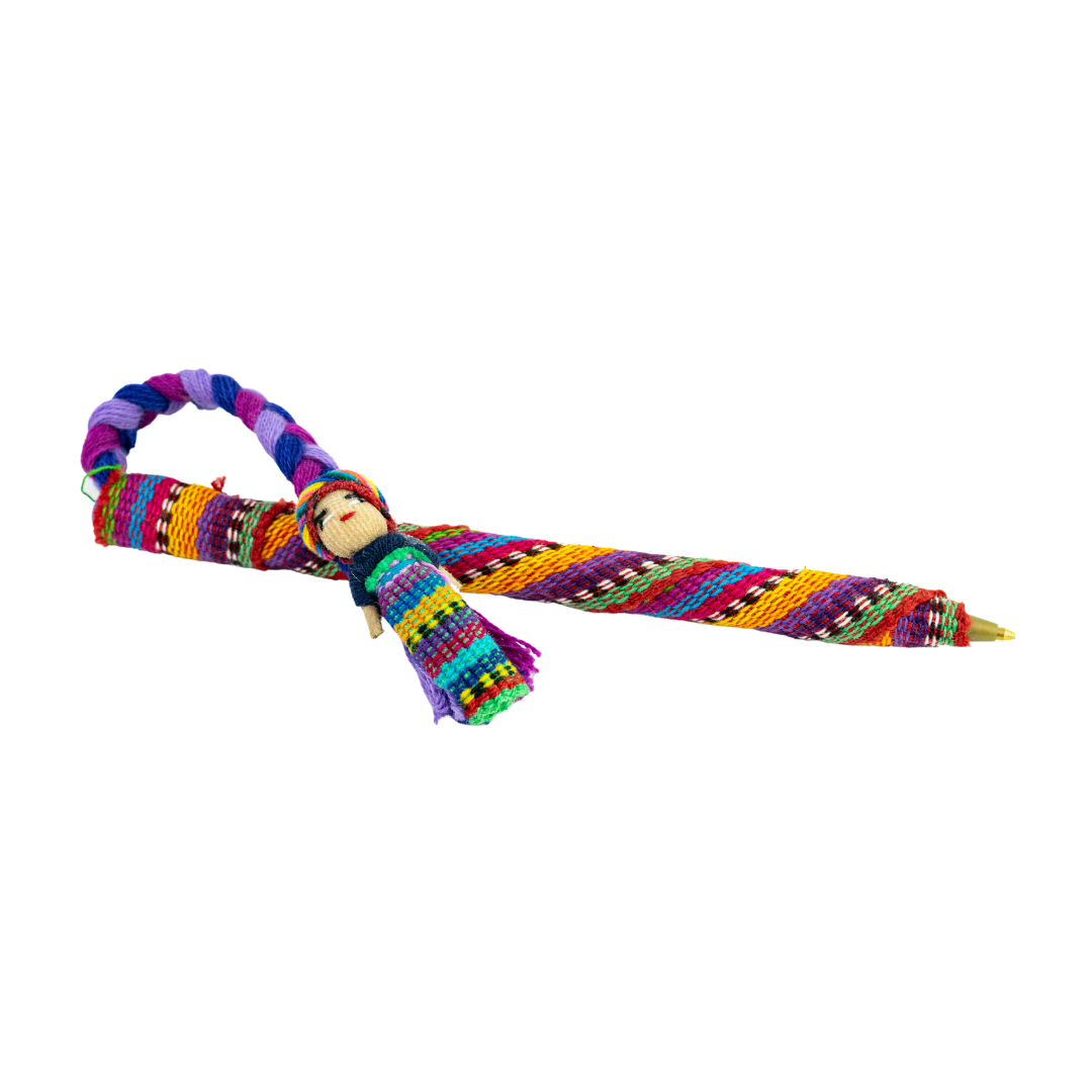 Woven Worry Doll Multicolor Pouch - Guatemala