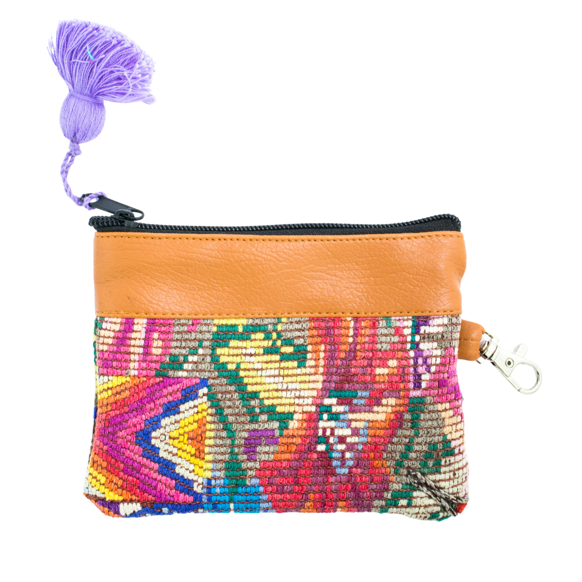 Beaded Checkered Coin Purse Handcrafted in Guatemala, 'Charming Rectangles