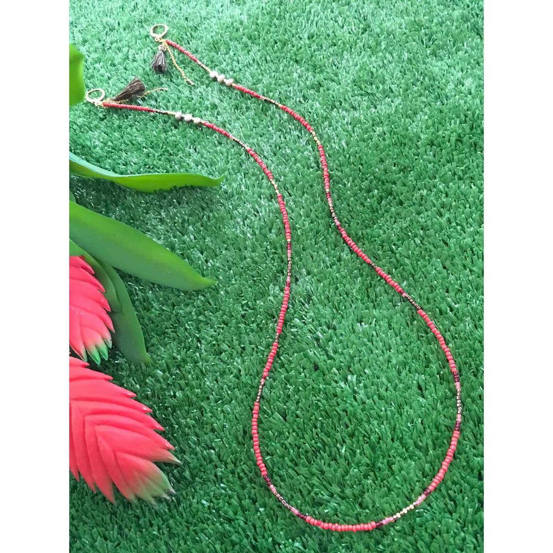 Cindy Bead & Tassel Sunglass Chain - Thailand-Accessories-Tontor Jewelry JJ-Red-Lumily MZ Fair Trade Nena & Co Hiptipico Novica Lucia's World emporium