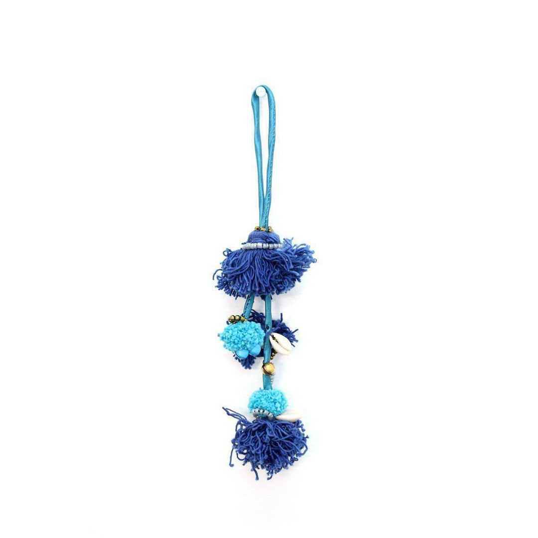 Dulce Multicolor Tassel Zipper Pull - Thailand-Zipper Pulls-Lumily-Blue Blue-Lumily MZ Fair Trade Nena & Co Hiptipico Novica Lucia's World emporium