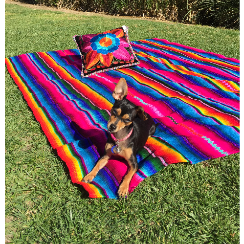 Hacienda Sarape Striped Colorful Blanket - Guatemala-Decor-Nidia e Hilda (Típicos Tzun - GU)-Lumily MZ Fair Trade Nena & Co Hiptipico Novica Lucia's World emporium
