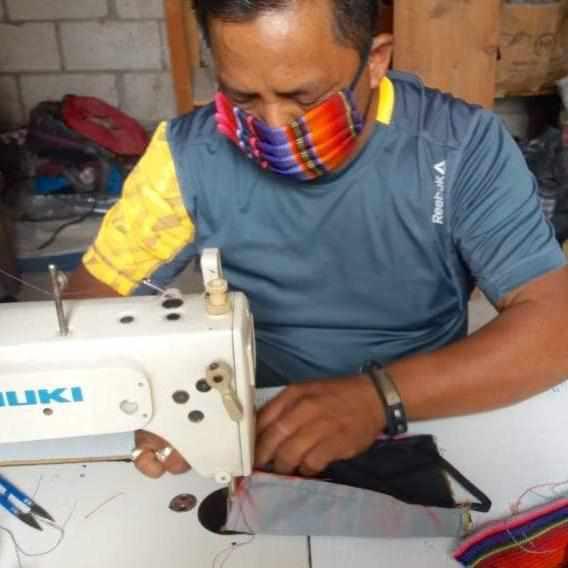 Hacienda Striped Face Mask with Filter Pocket - Guatemala-Apparel-Laura & Francisco-Lumily MZ Fair Trade Nena & Co Hiptipico Novica Lucia's World emporium