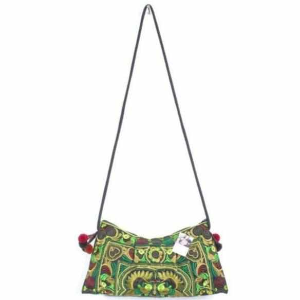 Leyla Embroidered Crossbody Purse - Thailand-Bags-Lumily-Foliage-Lumily MZ Fair Trade Nena & Co Hiptipico Novica Lucia's World emporium