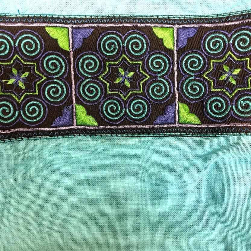 Reina Embroidered Pillow Cover - Thailand-Decor-Lumily-Blue-Lumily MZ Fair Trade Nena & Co Hiptipico Novica Lucia's World emporium