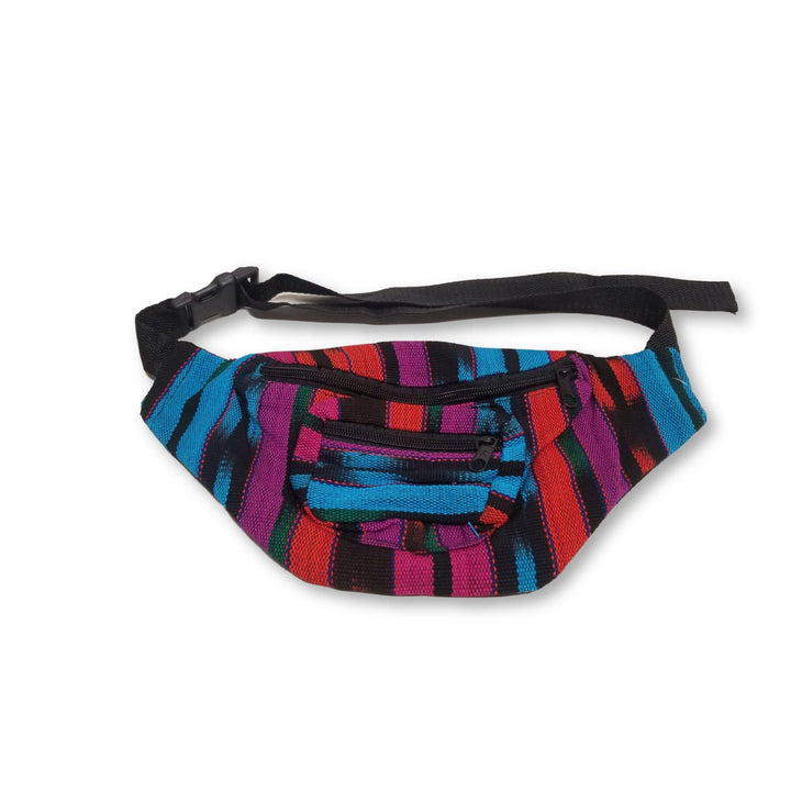 Unisex Fanny Pack | Hip Pack with Sustainable Fabric - Guatemala-Bags-Don Miguel (Tipicos el Paisaje - GU)-Black Multicolor-Lumily MZ Fair Trade Nena & Co Hiptipico Novica Lucia's World emporium