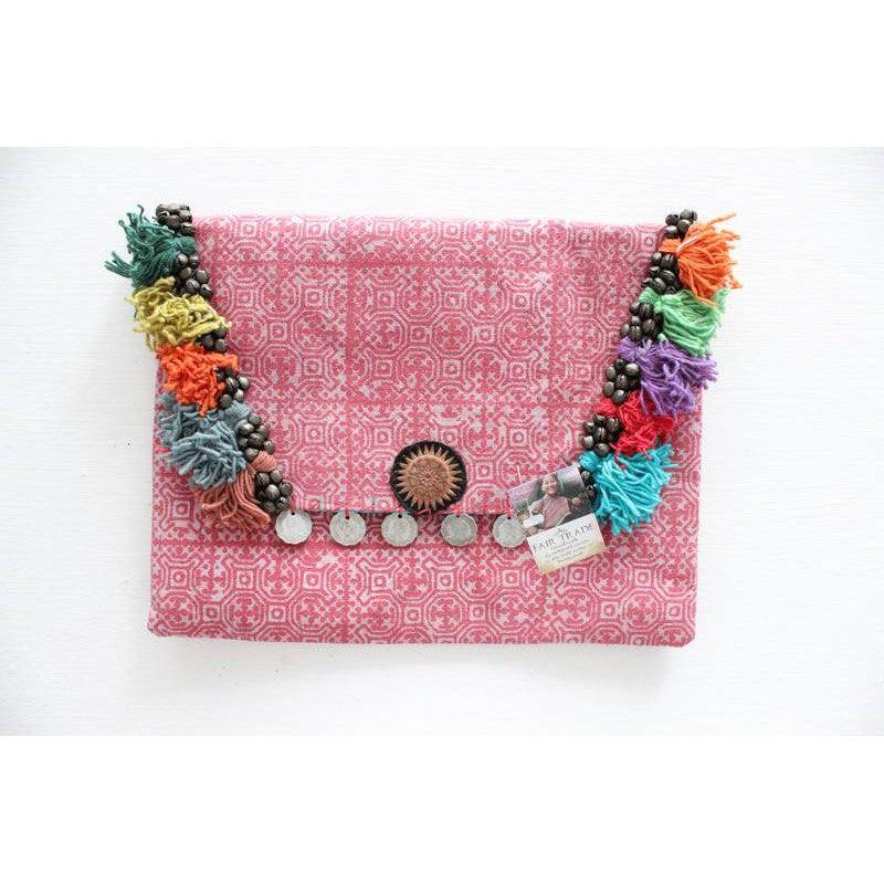 Boho-chic Batik Clutch Bag - Thailand-Clutch-Lumily-Red-Lumily MZ Fair Trade Nena & Co Hiptipico Novica Lucia's World emporium