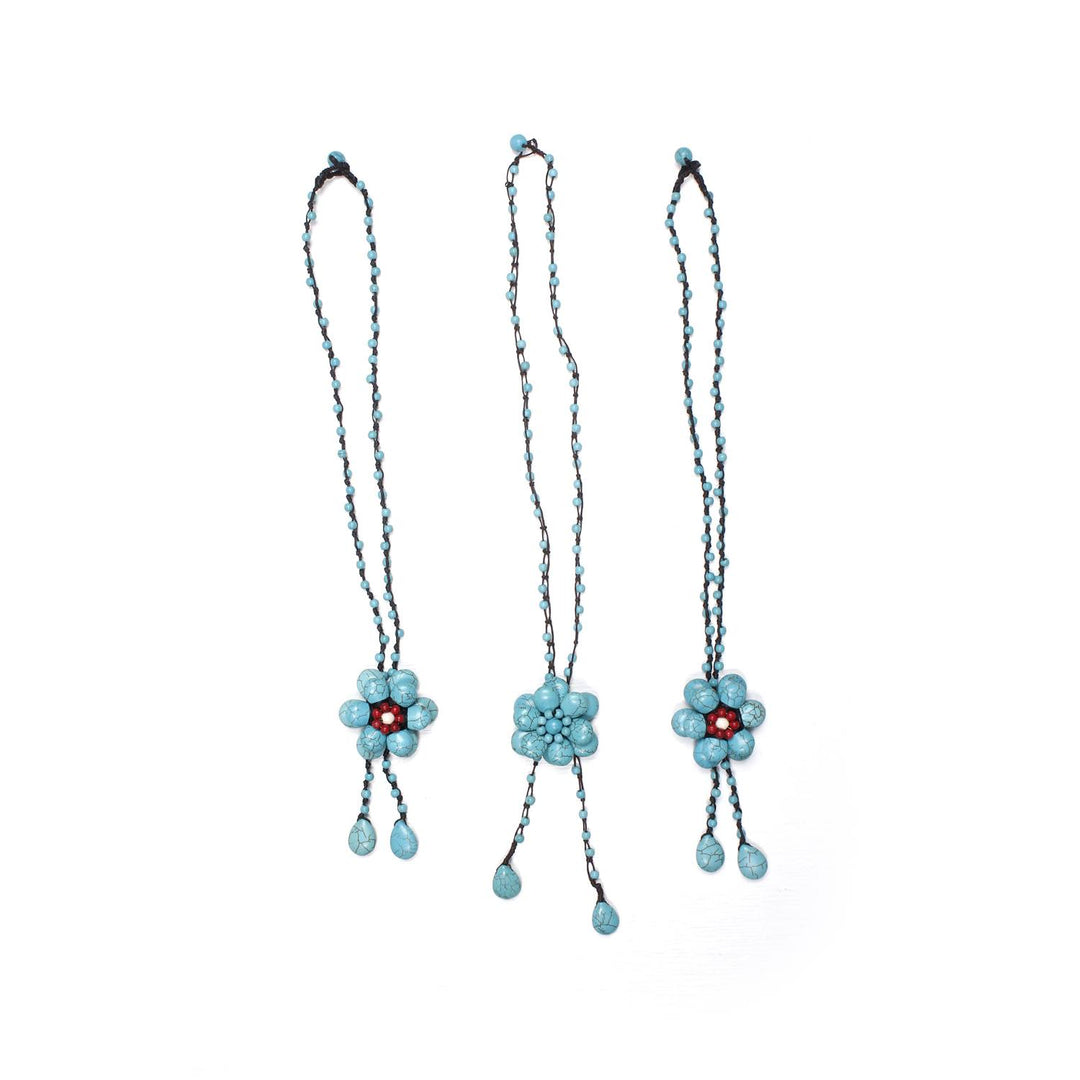 BUNDLE: Bohemian Flower Necklace Bundle – Handmade in Thailand (3 or 6 Pack)-Jewelry-Lumily-3 Piece Bundle-Lumily MZ Fair Trade Nena &amp; Co Hiptipico Novica Lucia&