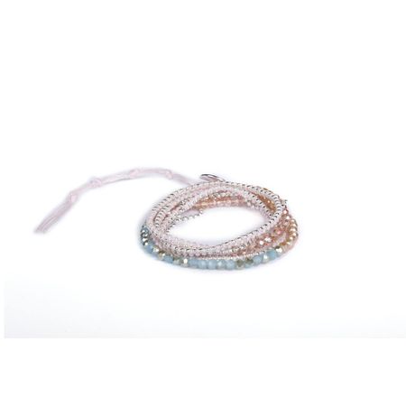 Anita Bead and Chain Wrap Bracelet | Necklace Assorted - Thailand-Jewelry-Lumily-Pink-Lumily MZ Fair Trade Nena & Co Hiptipico Novica Lucia's World emporium