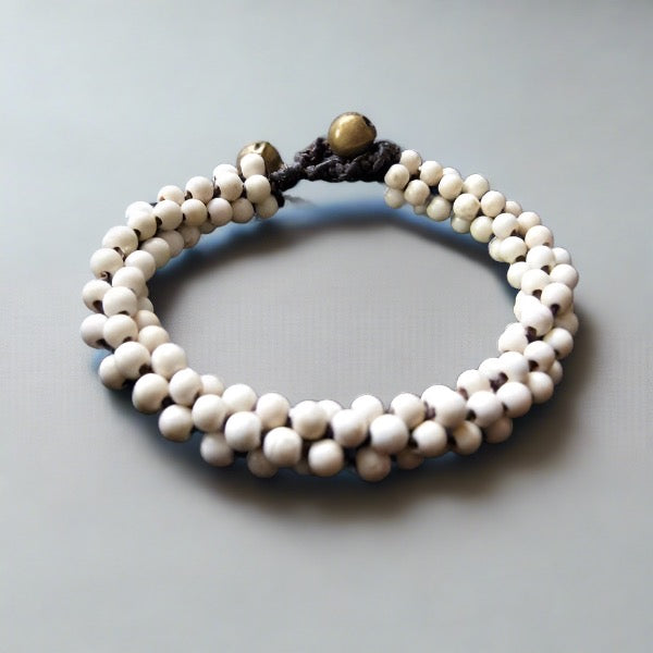 BUNDLE: 3 Piece White Bead Cluster Bracelet-Lumily-Lumily MZ Fair Trade Nena & Co Hiptipico Novica Lucia's World emporium