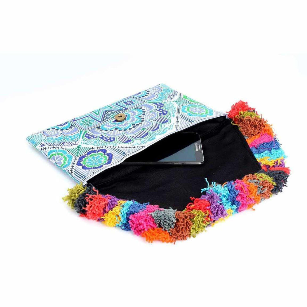 BUNDLE: 3 Piece Multicolor Fringe Clutch Envelope Bags-Bags-Lumily-Lumily MZ Fair Trade Nena & Co Hiptipico Novica Lucia's World emporium