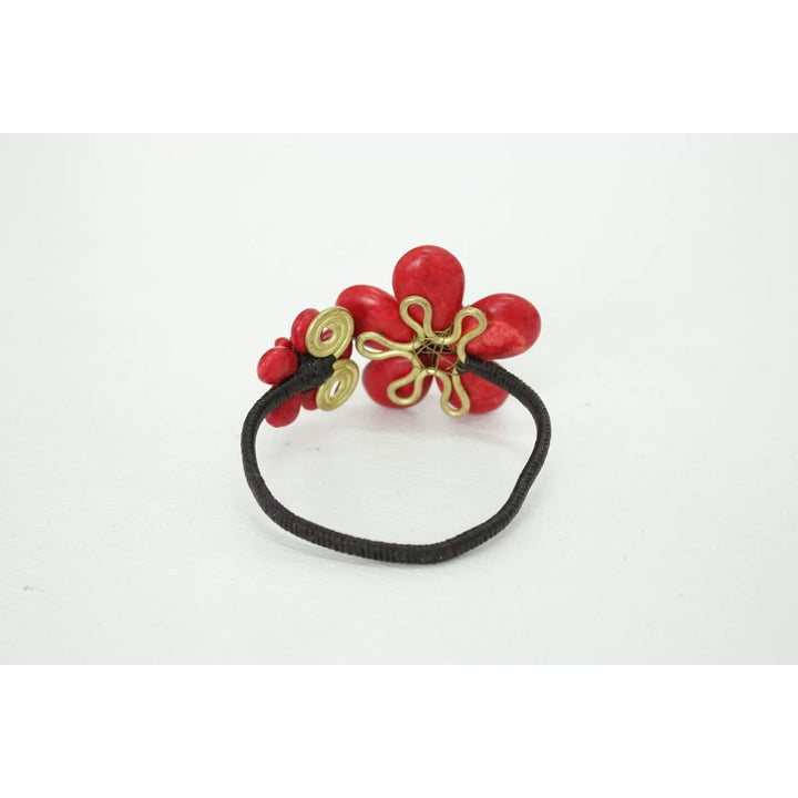 BUNDLE: 3 Piece Red Flower Cuff Bracelets-Lumily-Lumily MZ Fair Trade Nena & Co Hiptipico Novica Lucia's World emporium