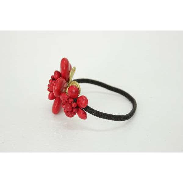BUNDLE: 3 Piece Red Flower Cuff Bracelets-Lumily-Lumily MZ Fair Trade Nena & Co Hiptipico Novica Lucia's World emporium