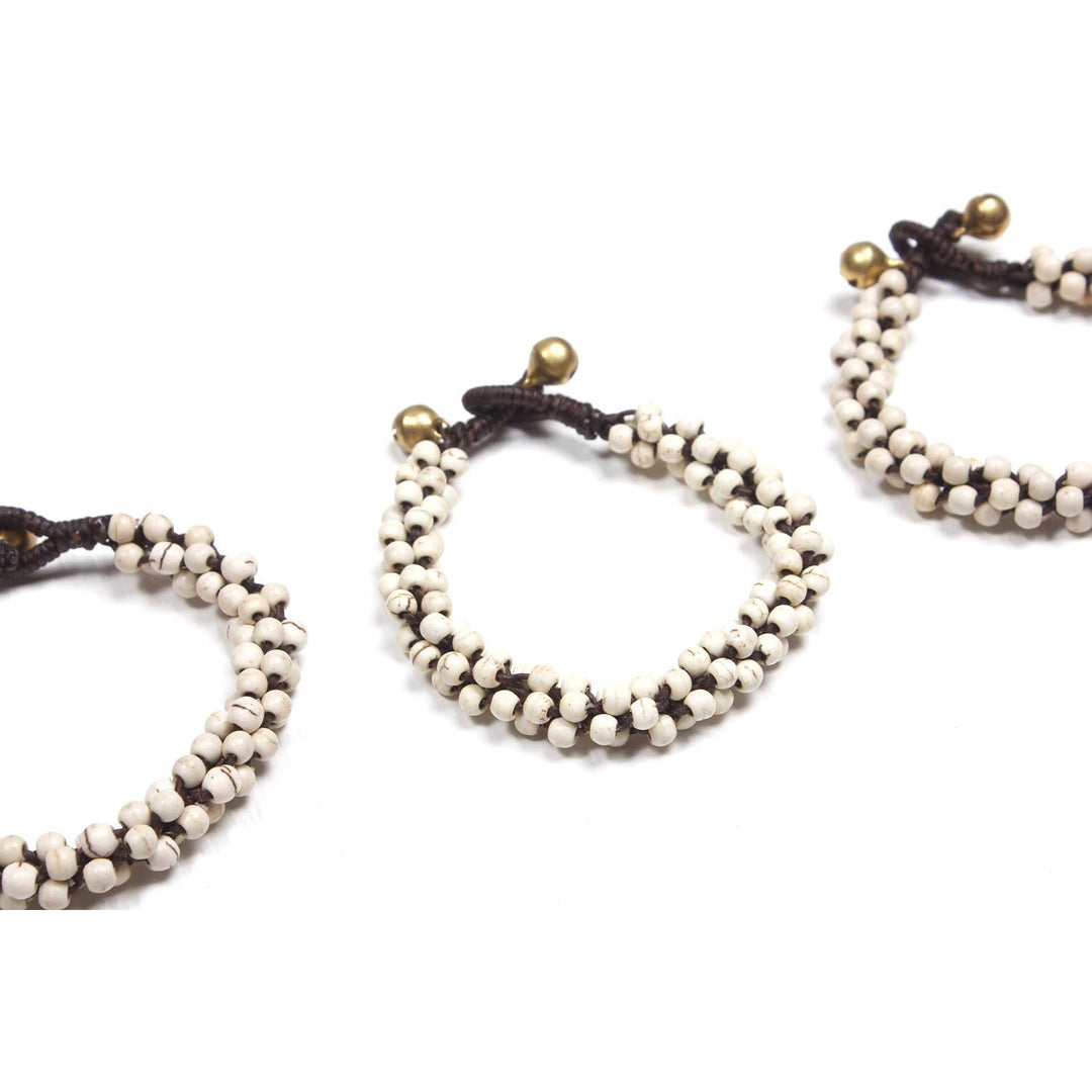 BUNDLE: 3 Piece White Bead Cluster Bracelet-Lumily-Lumily MZ Fair Trade Nena & Co Hiptipico Novica Lucia's World emporium