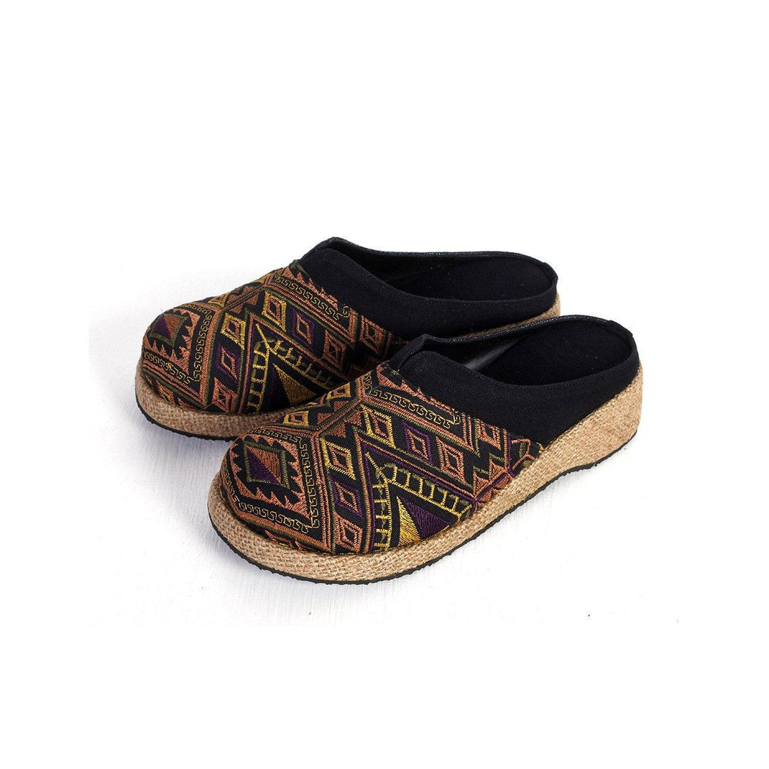 Diamond Hmog Fabric Clogs Slip On Shoes - Thailand-Sandals-Lumily-Lumily MZ Fair Trade Nena & Co Hiptipico Novica Lucia's World emporium