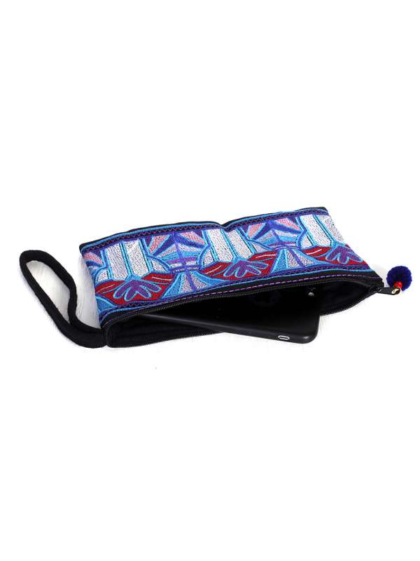 Deco Embroidered Wristlet Pouch | Handmade - Thailand