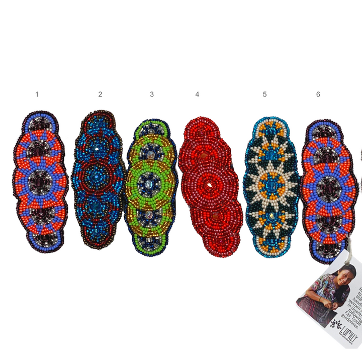 Andrea Seed Bead Boho Hair Barrette - Guatemala-Accessories-Lumily-Style 1-Lumily MZ Fair Trade Nena & Co Hiptipico Novica Lucia's World emporium