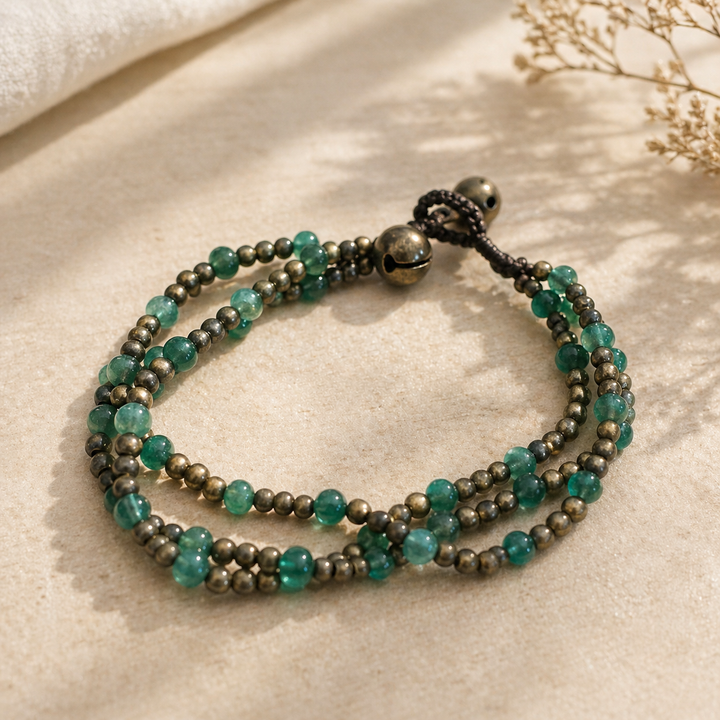 Harmony Bead Bracelet with Ajustable Closure - Thailand-Kannika (Deeproot Accessories - TH)-Green-Lumily MZ Fair Trade Nena &amp; Co Hiptipico Novica Lucia&