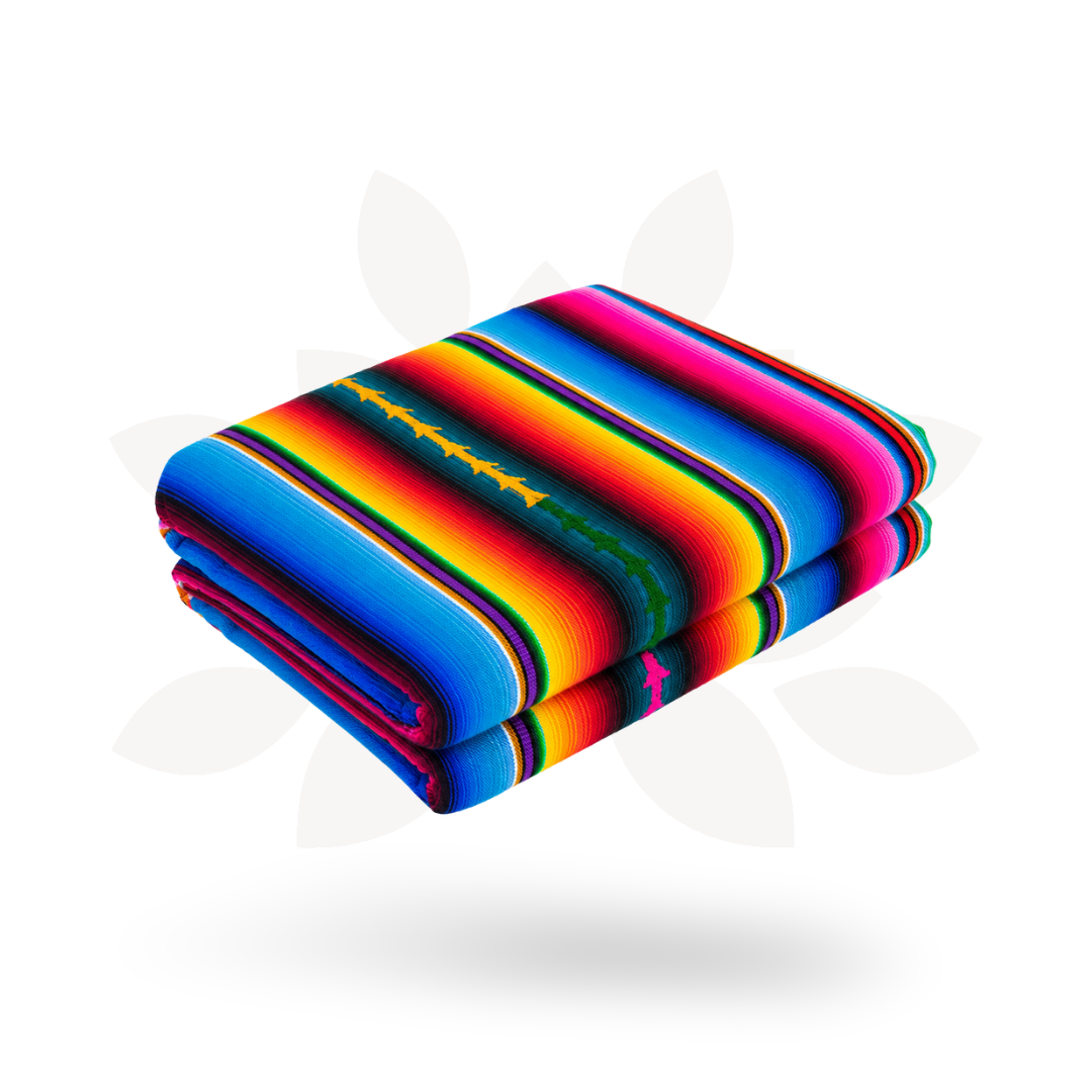Hacienda Sarape Striped Colorful Blanket - Guatemala-Decor-Nidia e Hilda (Típicos Tzun - GU)-Lumily MZ Fair Trade Nena & Co Hiptipico Novica Lucia's World emporium