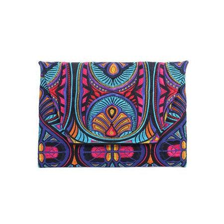 Embroidered Tahj Envelope Clutch | iPad Bag - Thailand-Lumily-Black-Lumily MZ Fair Trade Nena & Co Hiptipico Novica Lucia's World emporium