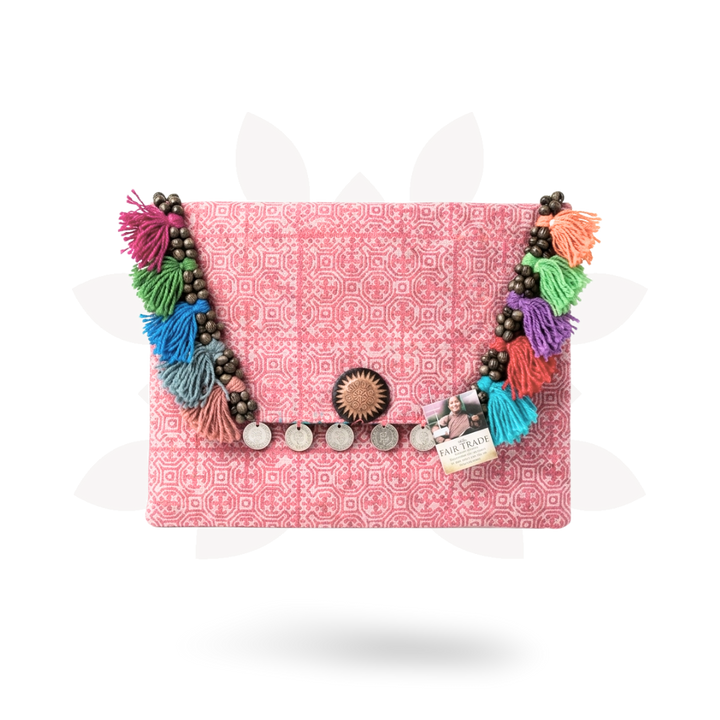 Boho-chic Batik Clutch Bag - Thailand-Clutch-Lumily-Lumily MZ Fair Trade Nena &amp; Co Hiptipico Novica Lucia&