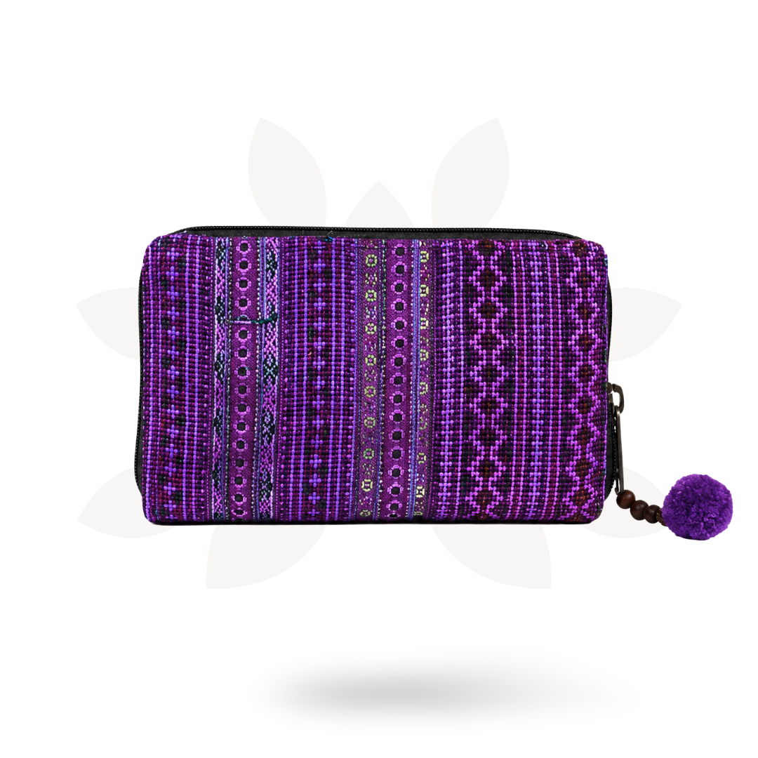 Diamond Upcycled Hmong Textile Cross-stitch Wallet - Thailand-Wallets-Ae (Thailand)-Lumily MZ Fair Trade Nena & Co Hiptipico Novica Lucia's World emporium