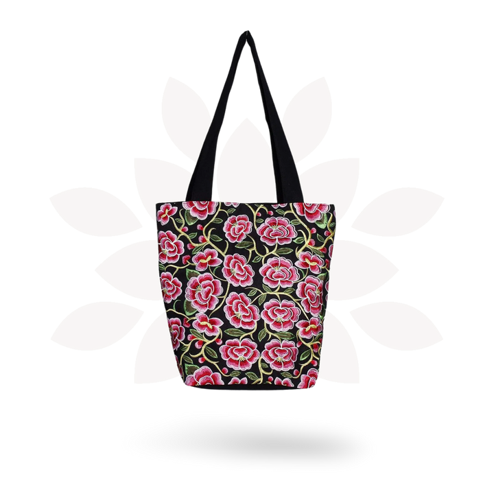 Flor Embroidered Flower Shoulder Bag - Thailand-Bags-Lumily-Lumily MZ Fair Trade Nena &amp; Co Hiptipico Novica Lucia&
