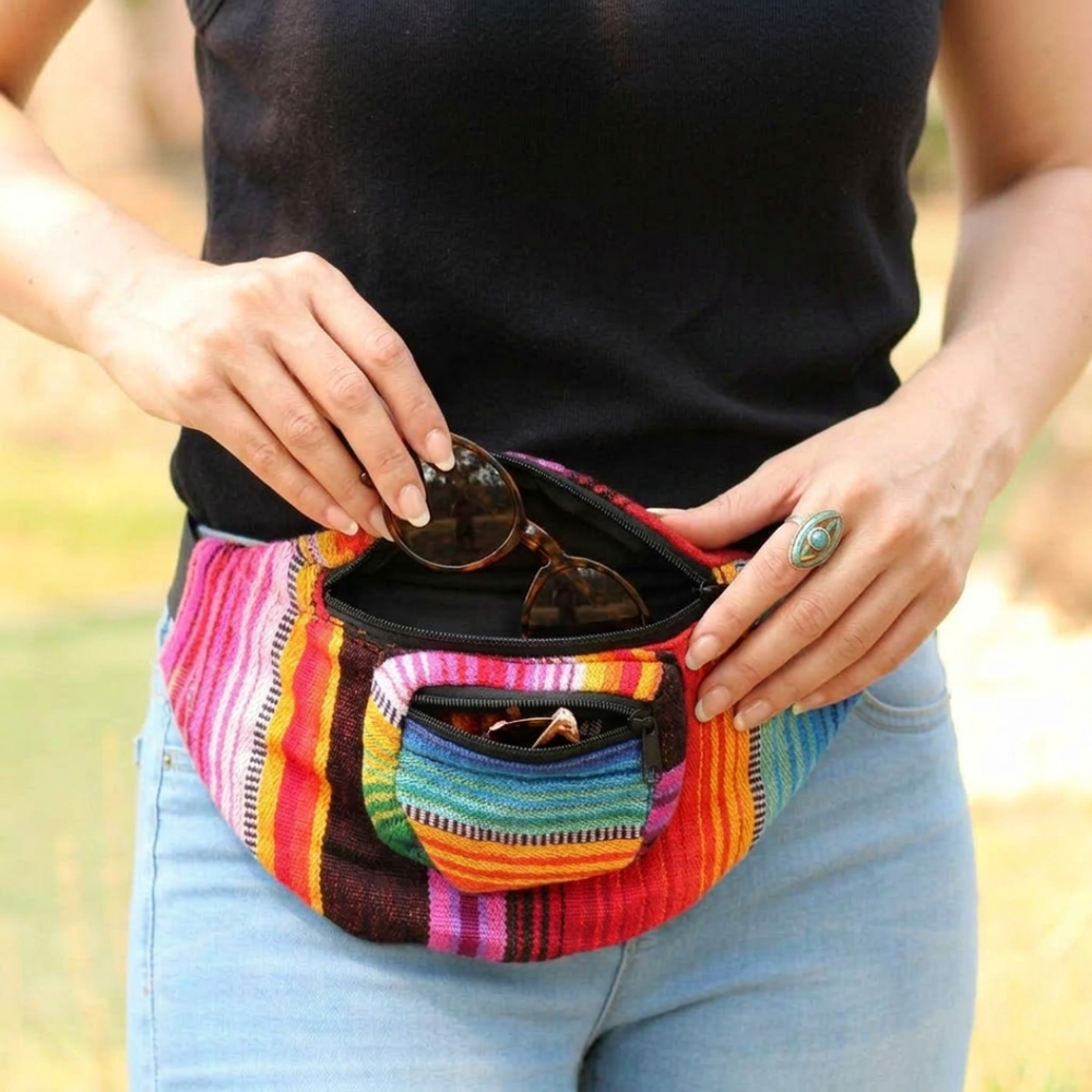 Unisex Fanny Pack | Hip Pack with Sustainable Fabric - Guatemala-Bags-Don Miguel (Tipicos el Paisaje - GU)-Lumily MZ Fair Trade Nena & Co Hiptipico Novica Lucia's World emporium