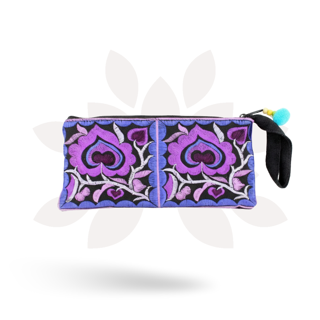 Hmong Embroidered Rectangle Small Wristlet Assorted - Thailand-Wristlets-Wichai (Hmong Bags - TH)-Lumily MZ Fair Trade Nena & Co Hiptipico Novica Lucia's World emporium