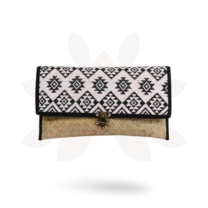 Diamond Rattan Embroidered Clutch - Thailand-Bags-Lumily-Lumily MZ Fair Trade Nena &amp; Co Hiptipico Novica Lucia&