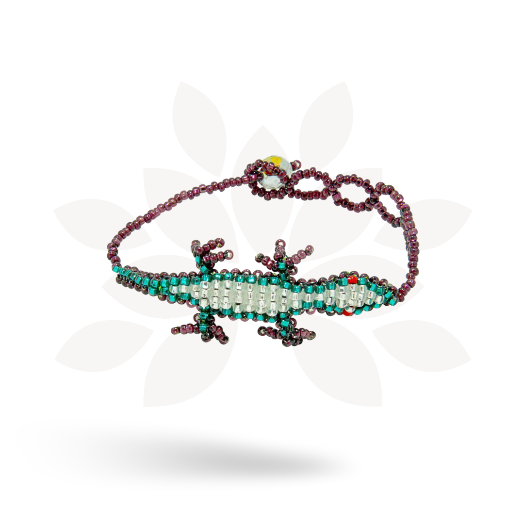 Lizard Seed Bead Kids Bracelet - Guatemala-Bracelets-Lumily-Lumily MZ Fair Trade Nena & Co Hiptipico Novica Lucia's World emporium
