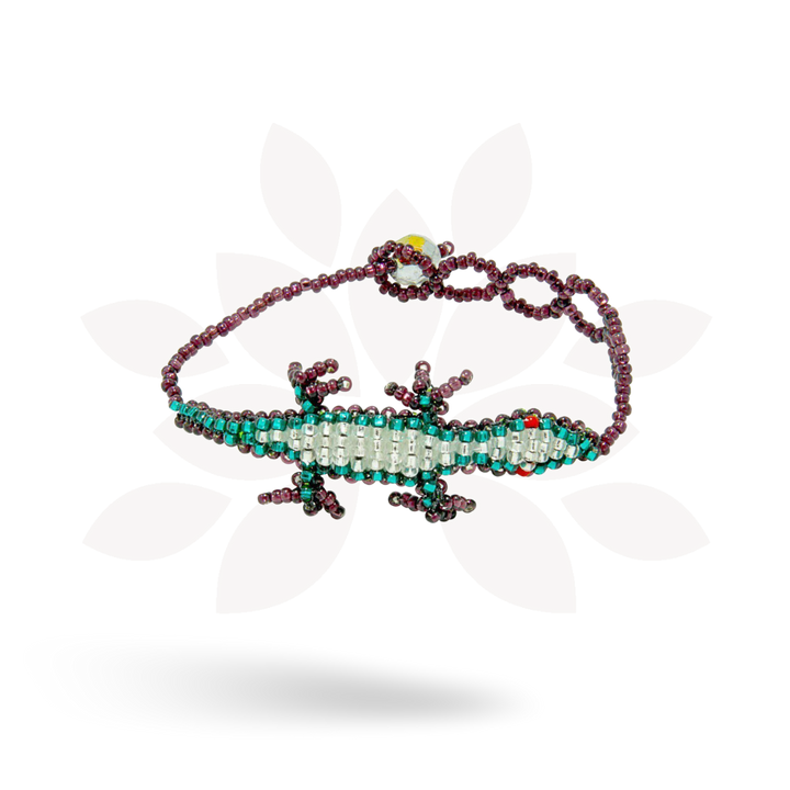 Lizard Seed Bead Kids Bracelet - Guatemala-Bracelets-Lumily-Lumily MZ Fair Trade Nena &amp; Co Hiptipico Novica Lucia&
