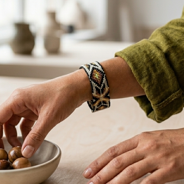 Bella Seed Bead Adjustable Closure Bracelet - Guatemala-Bracelets-Lumily-Lumily MZ Fair Trade Nena & Co Hiptipico Novica Lucia's World emporium