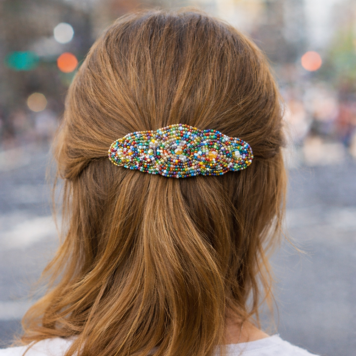 Andrea Seed Bead Boho Hair Barrette - Guatemala-Accessories-Lumily-Lumily MZ Fair Trade Nena & Co Hiptipico Novica Lucia's World emporium