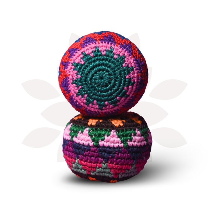 Crochet Multicolor Hacky Sack Stress Ball | Bocce Ball - Guatemala-Accessories-Juana (GU)-Lumily MZ Fair Trade Nena & Co Hiptipico Novica Lucia's World emporium