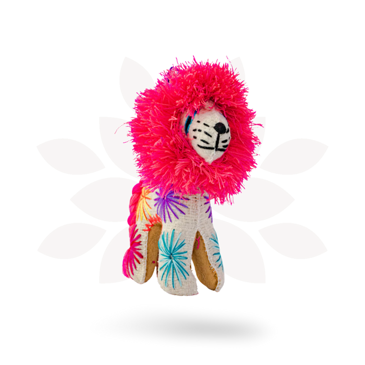 Milo the Lion: Repurposed Wool Boho Decor - Mexico-Decor-ABIGAIL (ARTESANÍAS CHONETIK - MX)-Lumily MZ Fair Trade Nena &amp; Co Hiptipico Novica Lucia&