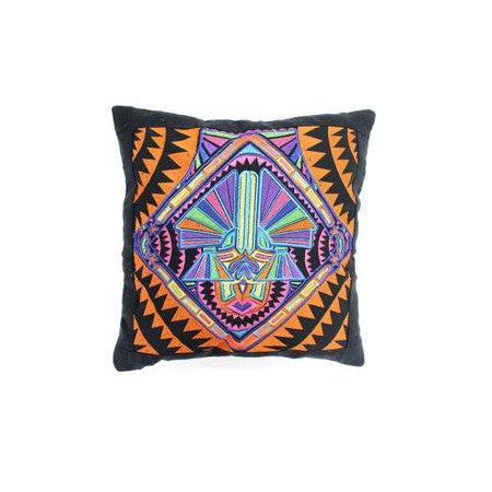 Hmong Diamond Embroidered Pillow Cover - Thailand-Decor-Lumily-Orange-Lumily MZ Fair Trade Nena & Co Hiptipico Novica Lucia's World emporium