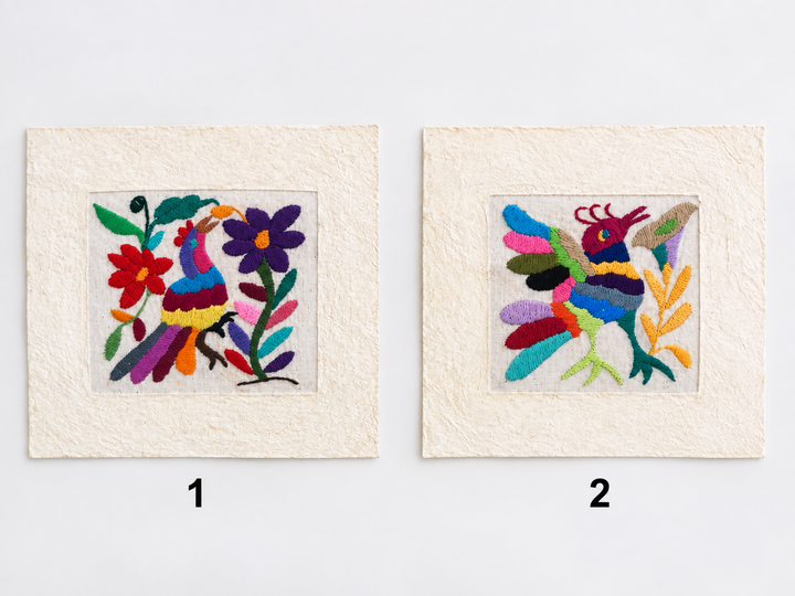 Otomí Amate Embroidered Assorted Art Textile Wall Decor Unframed - Mexico