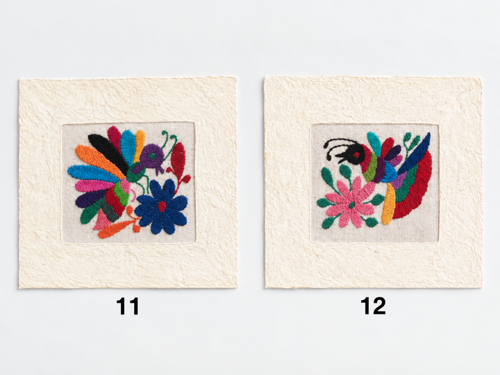 Otomí Amate Embroidered Assorted Art Textile Wall Decor Unframed - Mexico