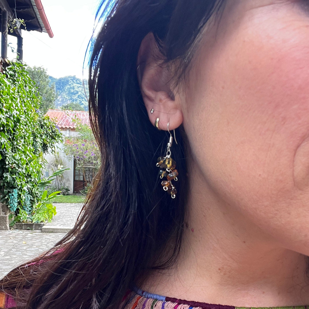 Simojovel Amber Waterfall Earrings - Mexico-Jewelry-Lumily-Lumily MZ Fair Trade Nena & Co Hiptipico Novica Lucia's World emporium