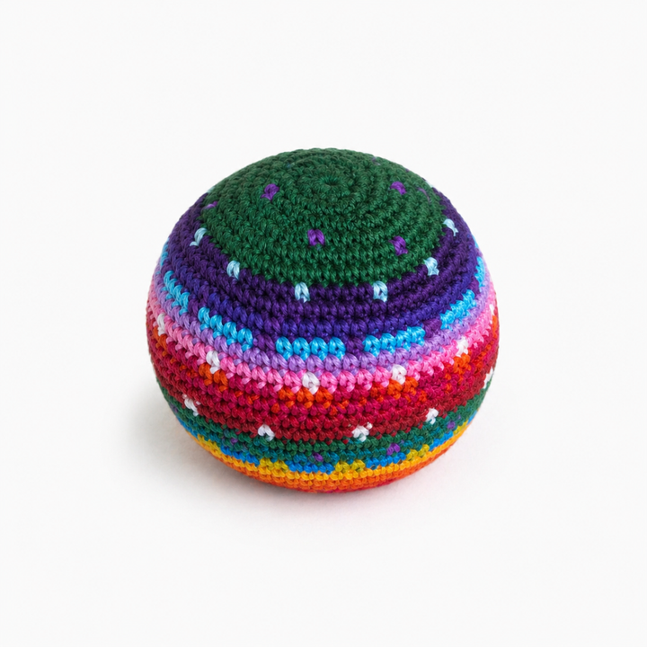 Knit Multicolor Hacky Sack Stress Ball Foot Bag Crochet - Guatemala / Mexico-Accessories-Juana (GU)-Lumily MZ Fair Trade Nena &amp; Co Hiptipico Novica Lucia&