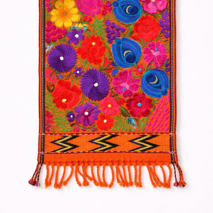 Embroidered Floral Multicolor Table Runner – Fair Trade Guatemalan Textile-Decor-Laura y Francisco (GU)-Style 3-Lumily MZ Fair Trade Nena &amp; Co Hiptipico Novica Lucia&